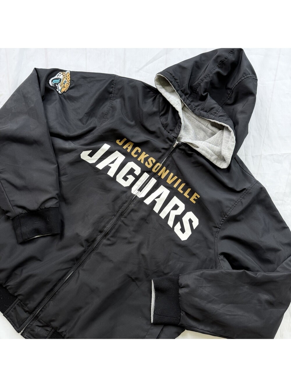 JACKSONVILLE JAGUARS NFL Reversible Hoodie Jacket Sweatshirt XL Black Grey